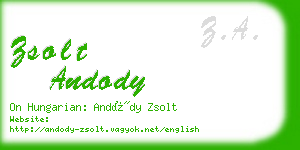 zsolt andody business card